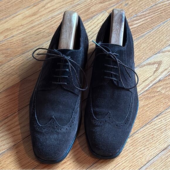 Hugo Boss Suede Wingtip Oxfords - Picture 1 of 6